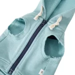 Designed with style and functionality in mind, the Aqua Green Sleeveless Zip-Up Hoodie is perfect for fashionable pets. The soft and breathable fabric ensures comfort, while the sleeveless design allows for full mobility. Featuring a convenient front zip closure and adjustable hood with drawstring details, this hoodie is both practical and trendy. Its versatile aqua green color makes it suitable for daily walks, outings, or lounging at home. Give your pet the perfect blend of style and ease with this must-have hoodie.