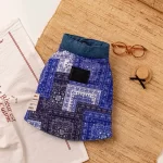 PalettePet | Pet Reversible Cotton Jacket – Paisley Denim Patchwork Autumn/Winter Outfit